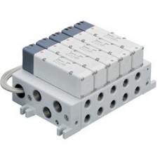 SMC solenoid valve 4 & 5 Port VQ VV5Q51-L, 5000 Series, Base Mounted Manifold, Plug-in, Lead Wire Cable